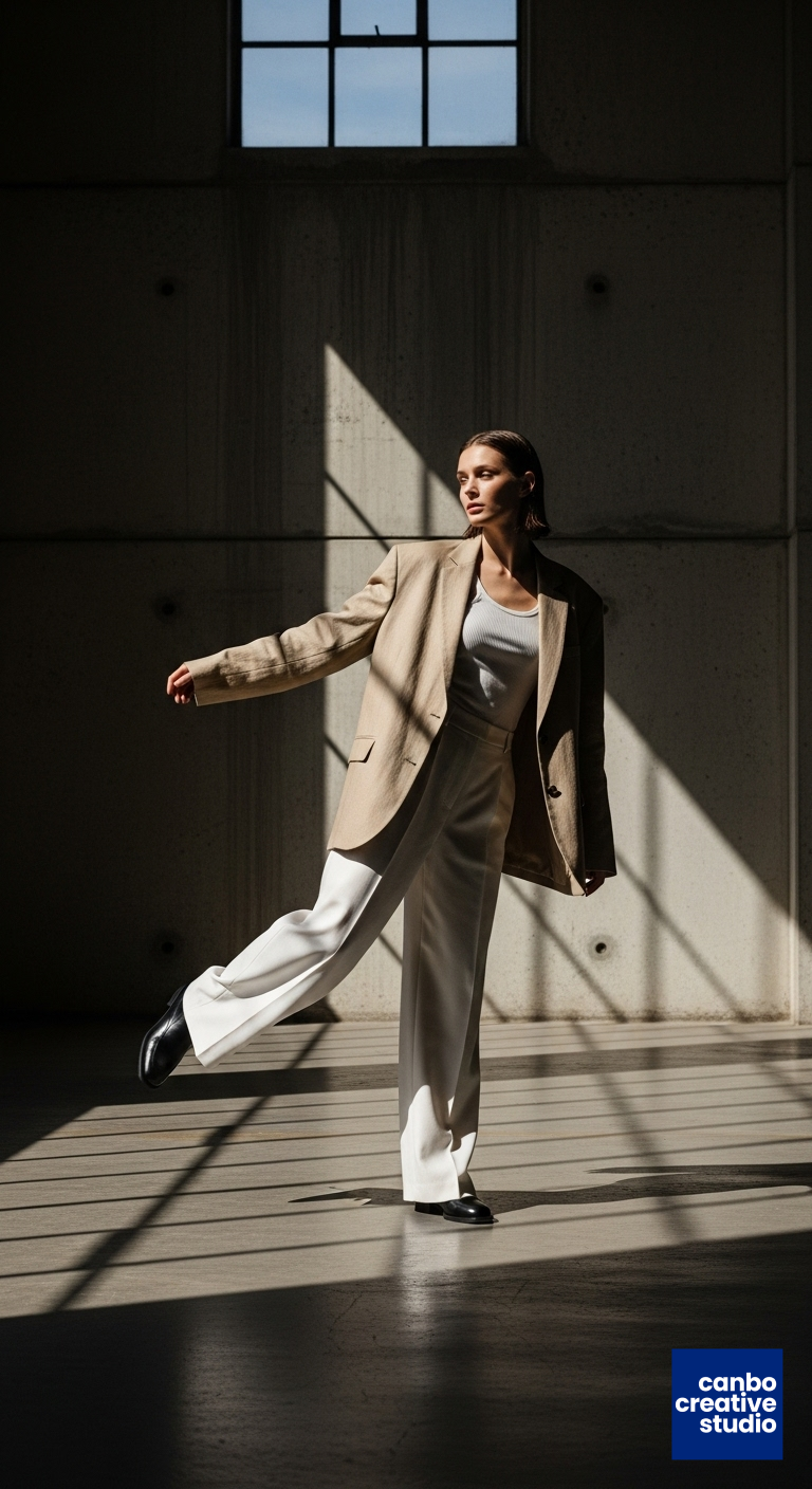 AI-generated fashion portrait showcasing dramatic lighting and professional composition by Canbo Creative Studio